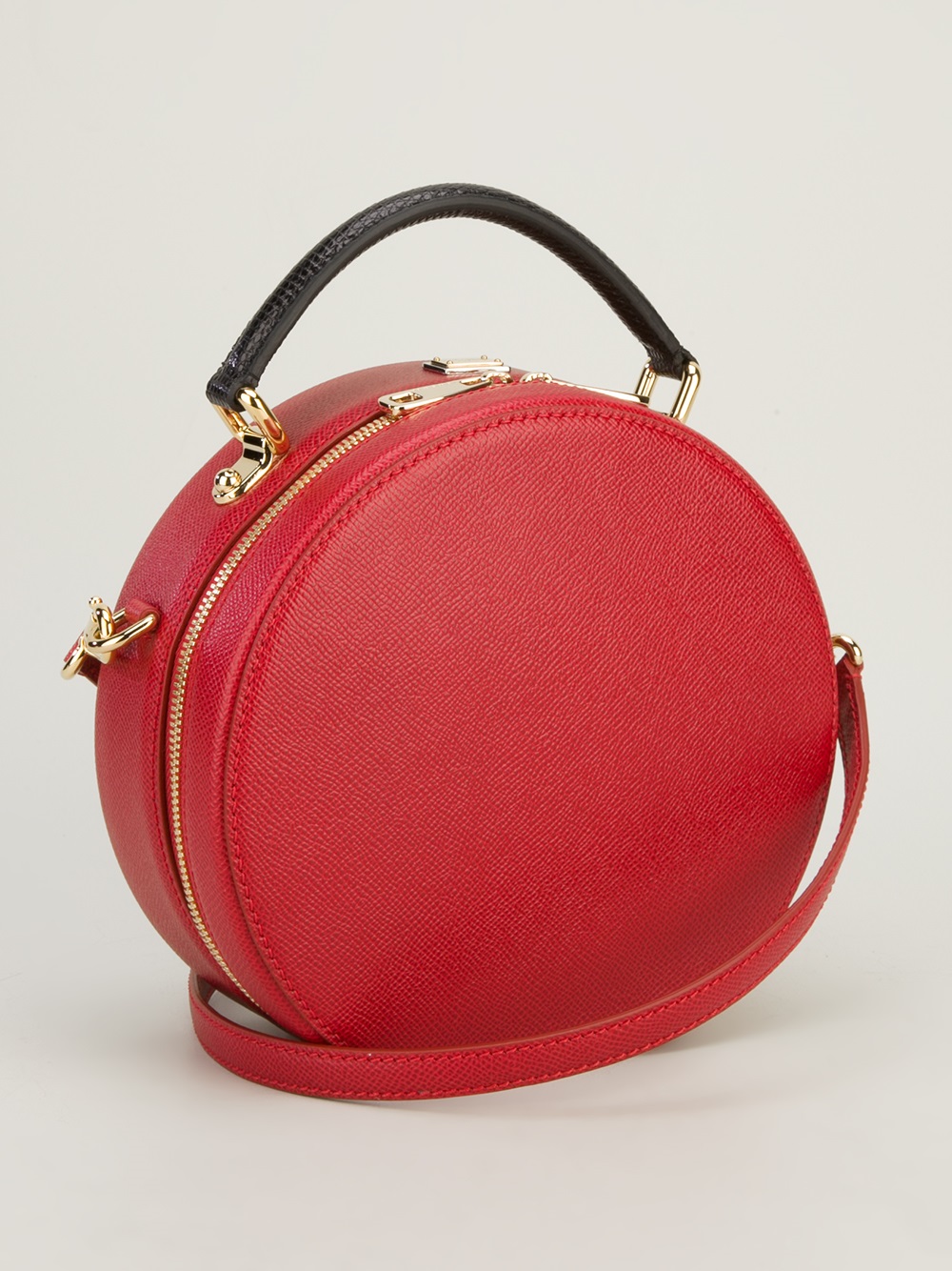 Dolce &amp; Gabbana Small Round Shoulder Bag in Red - Lyst