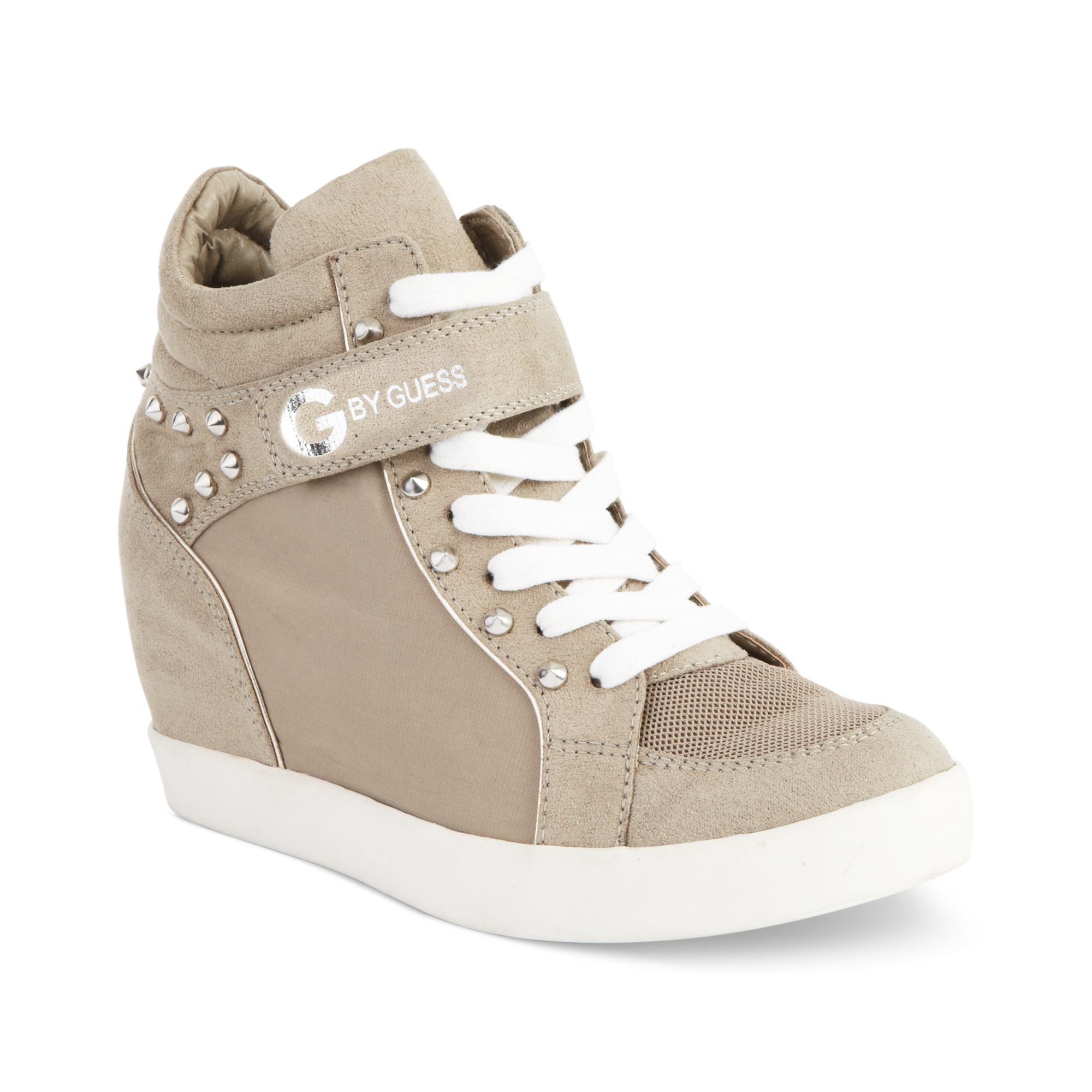G By Guess Womens Shoes Pop Star Wedge Sneakers in Beige (Sand) | Lyst