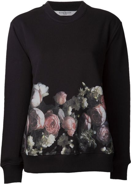 Givenchy Rose Print Sweatshirt in Floral (black) | Lyst