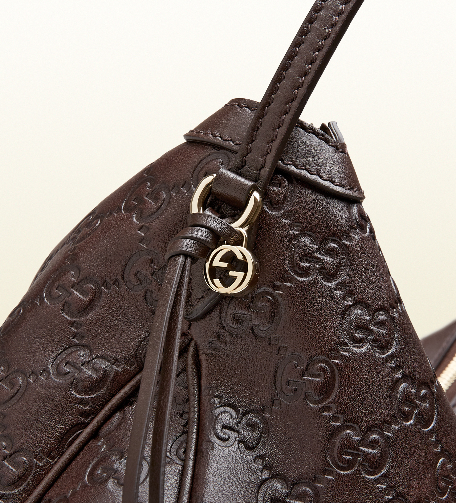 gucci brown leather hobo bag