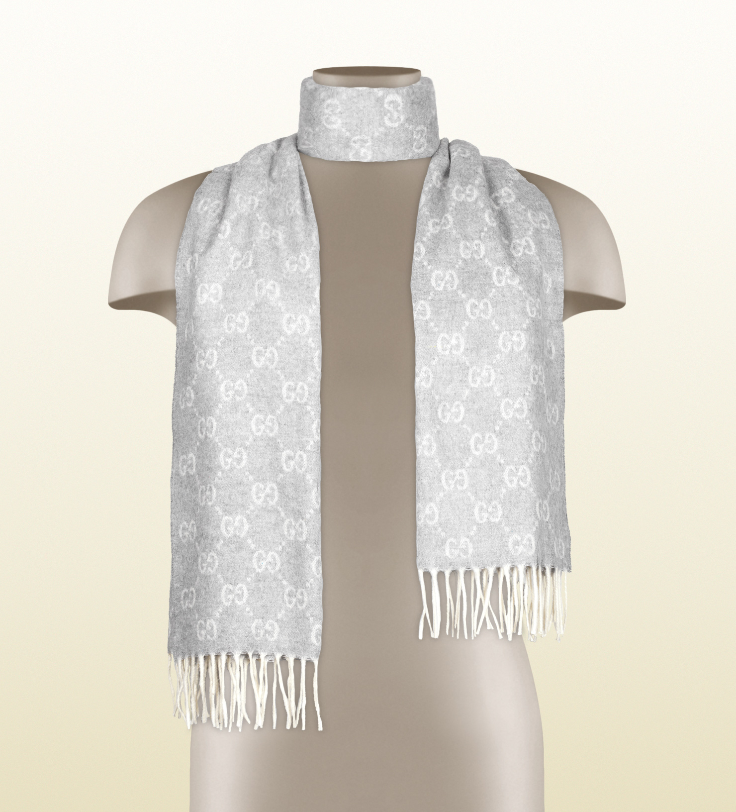 Gucci Gg Jacquard Extra Fine Silk Scarf in White (Metallic) for Men Lyst