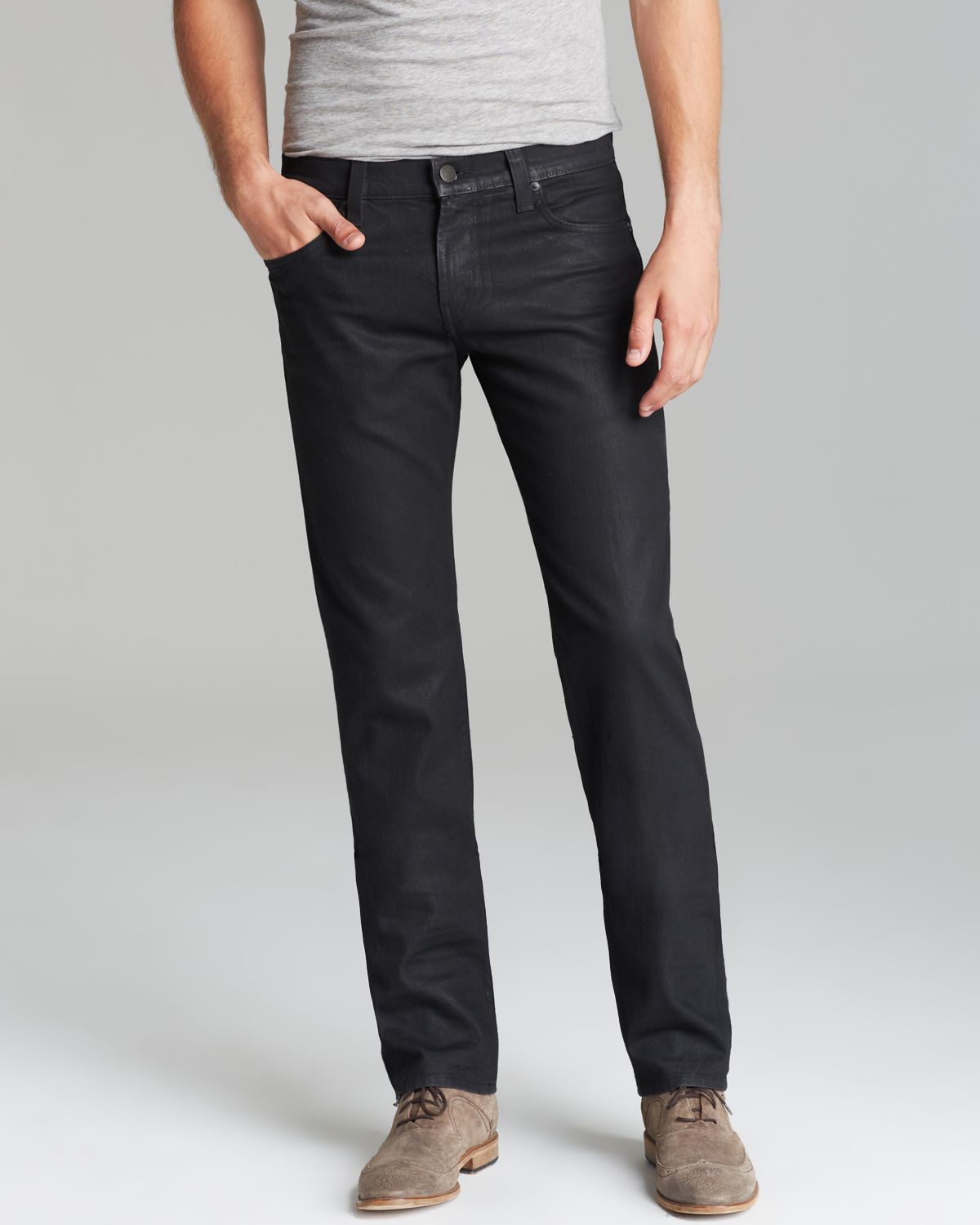 Lyst - J Brand Jeans Coated Kane Slim Straight Fit in Underground in ...