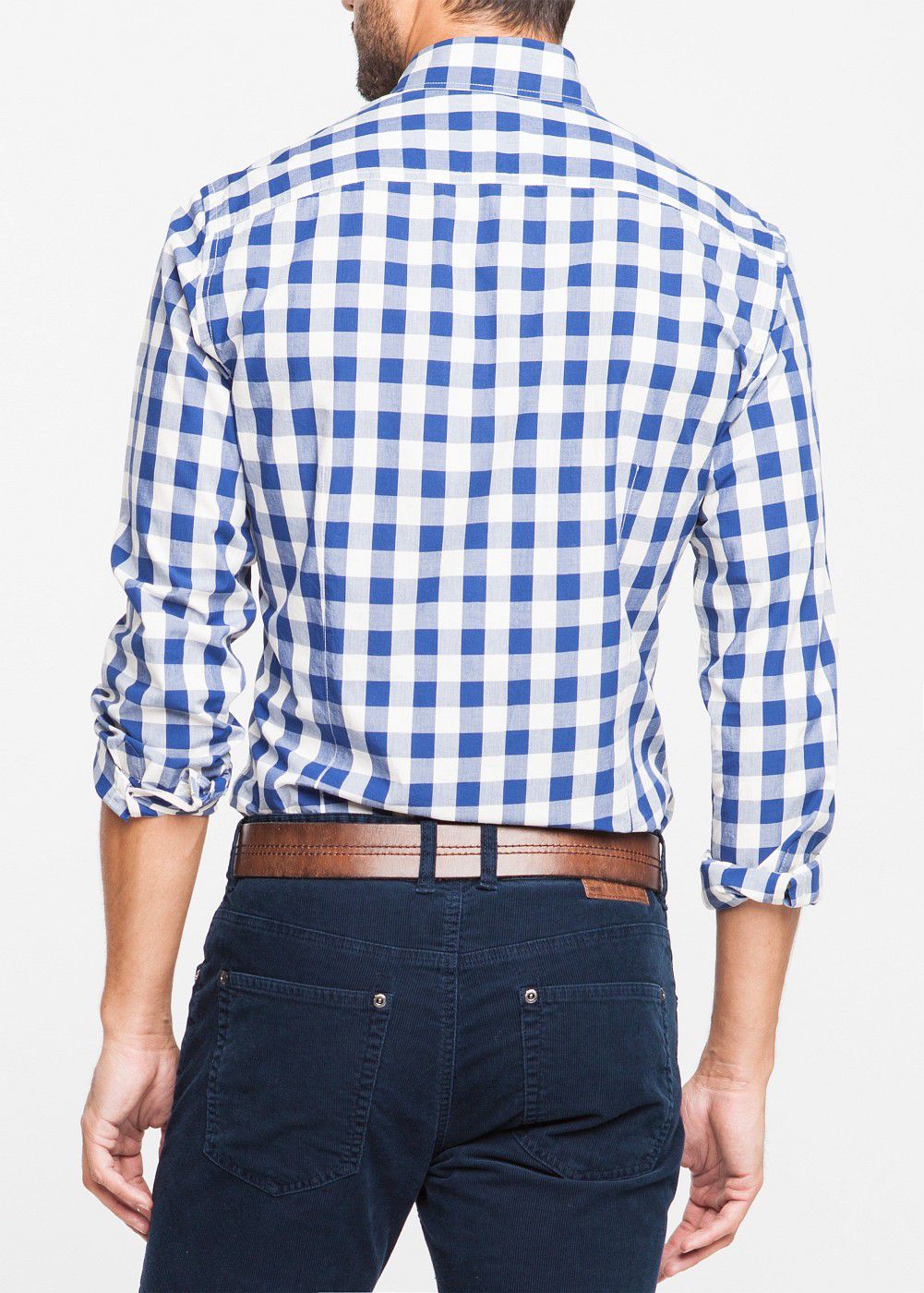 Mango Slimfit Gingham Check Shirt in Blue for Men Lyst