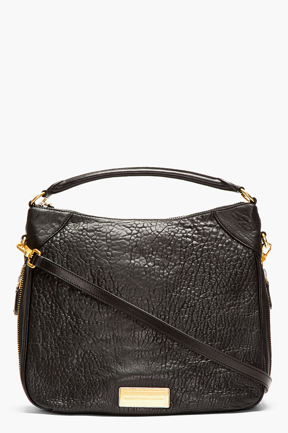 Marc By Marc Jacobs Black Washed Leather Zip Billy Hobo Bag - Lyst