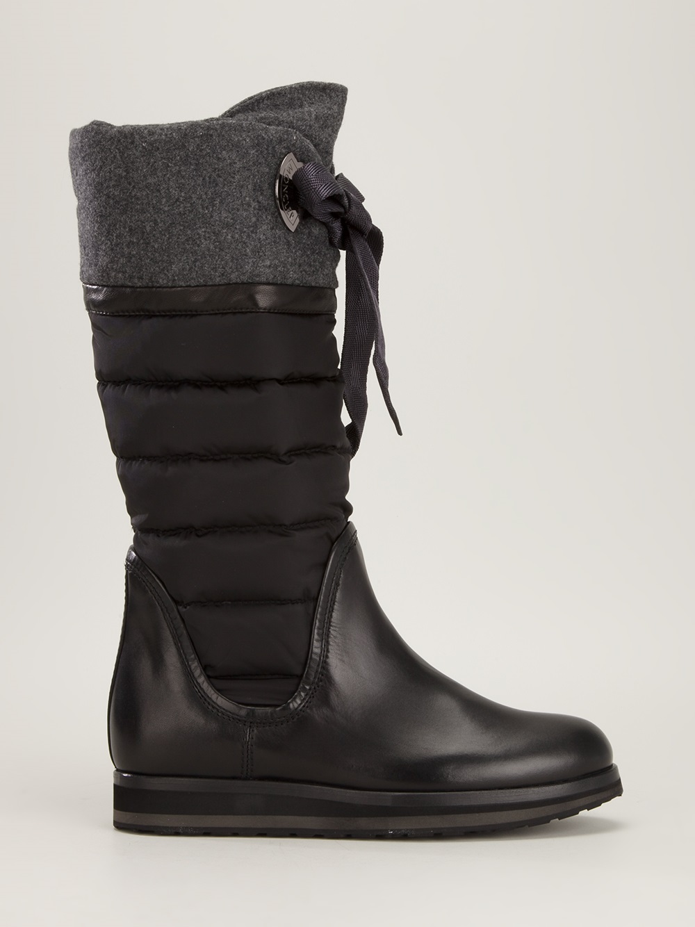 Moncler Quilted Knee High Boot in Black Lyst