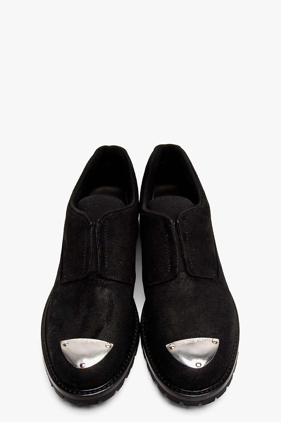 Neil Barrett Black Brushed Suede Metal_plate Shoes for Men