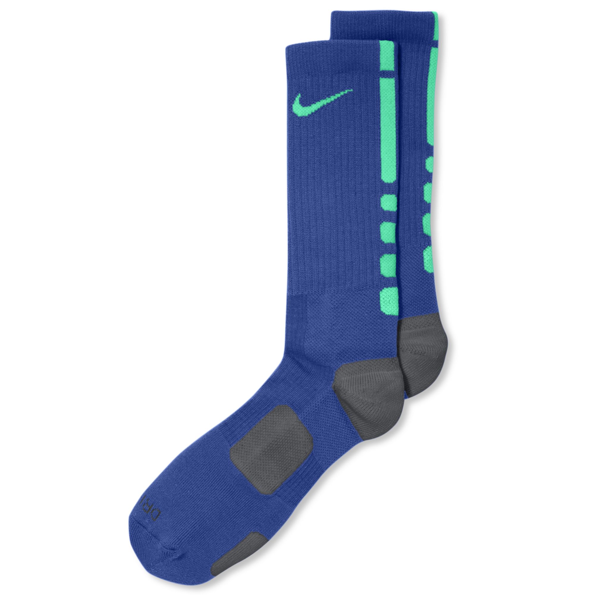 blue and green elite socks