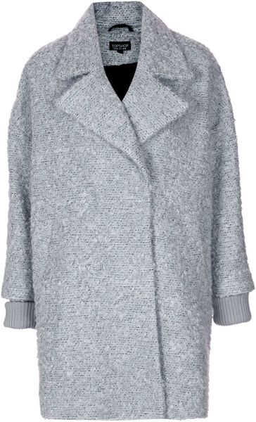 Topshop Slouchy Mohair Boyfriend Coat in Blue (PALE BLUE) | Lyst