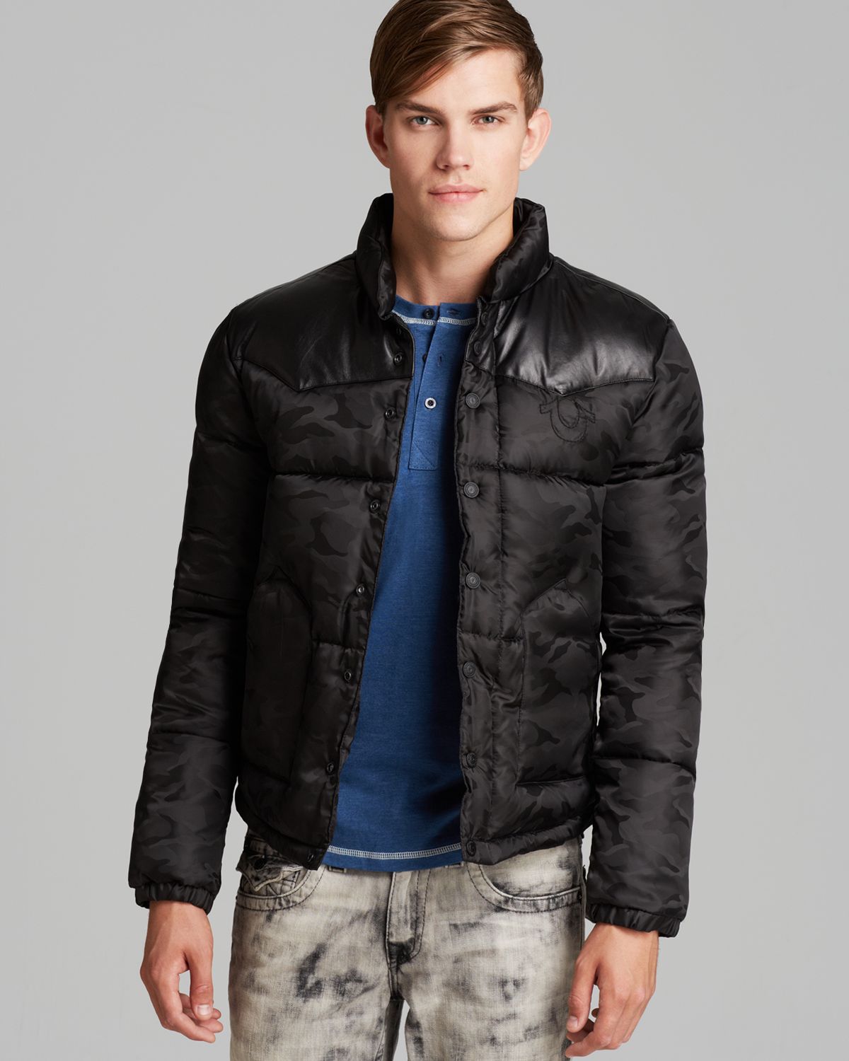 black camo down jacket