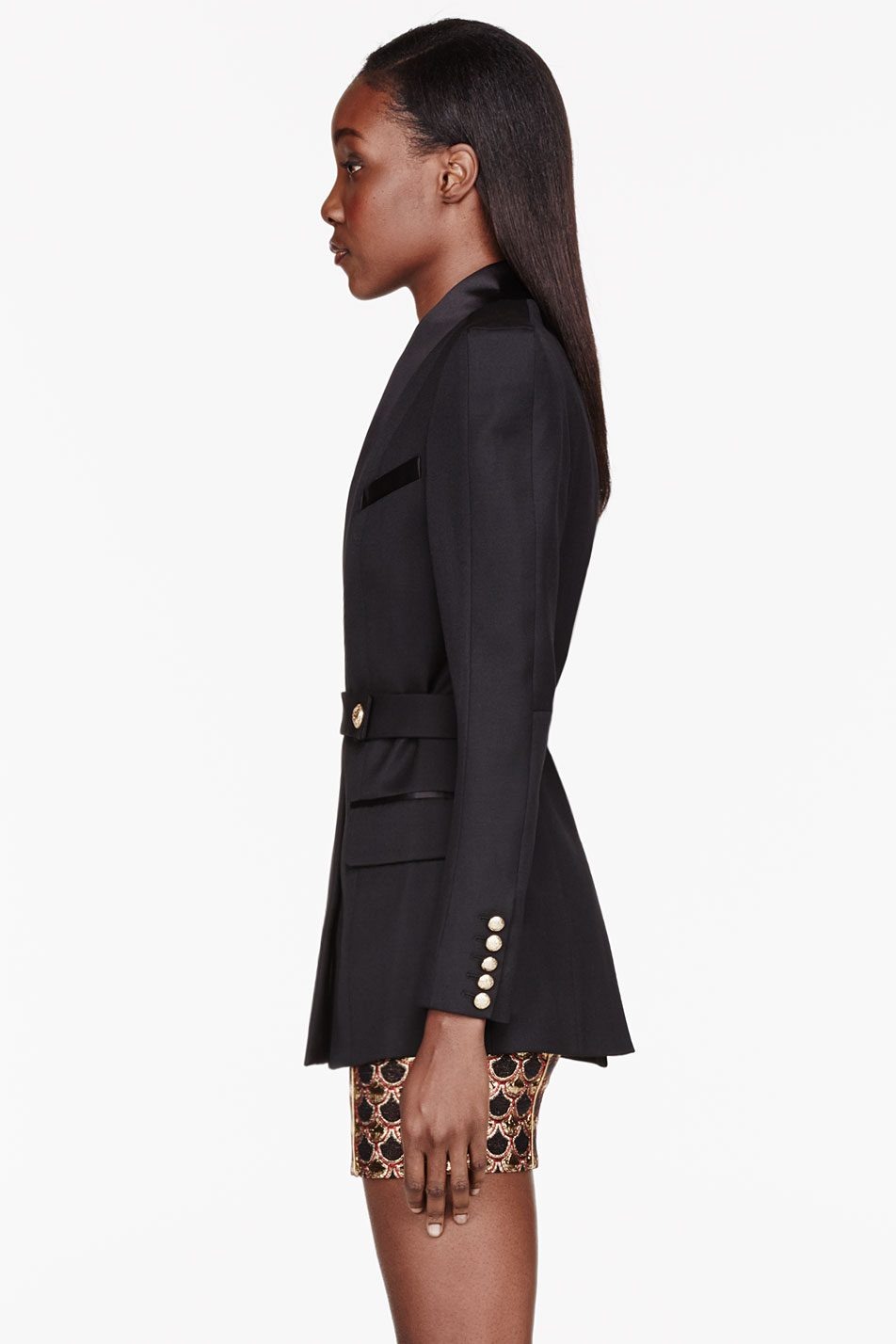 blazer with pointed shoulders