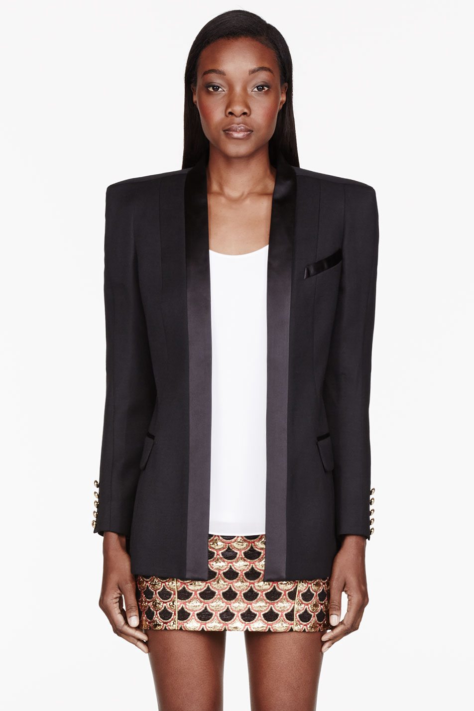 blazer with pointed shoulders