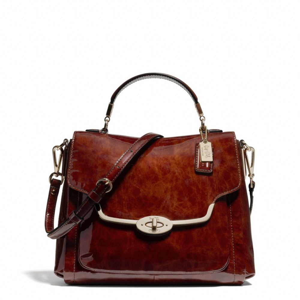 Lyst Coach  Madison Small Sadie Flap Satchel in Patent 