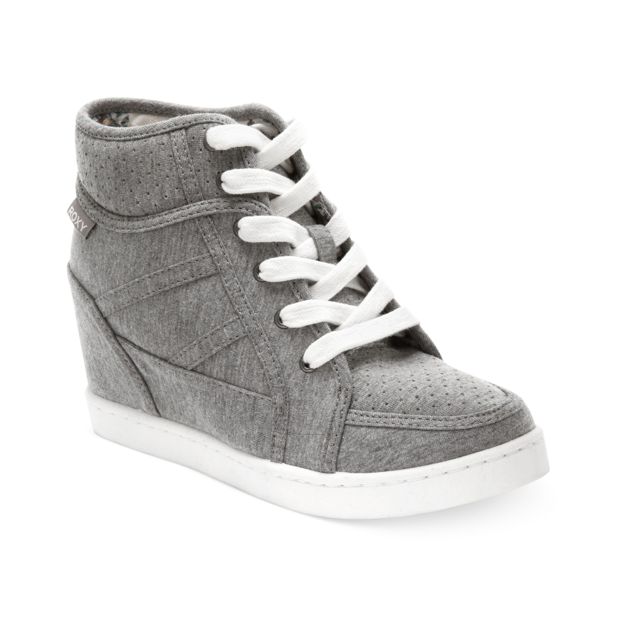 gray wedge sneakers