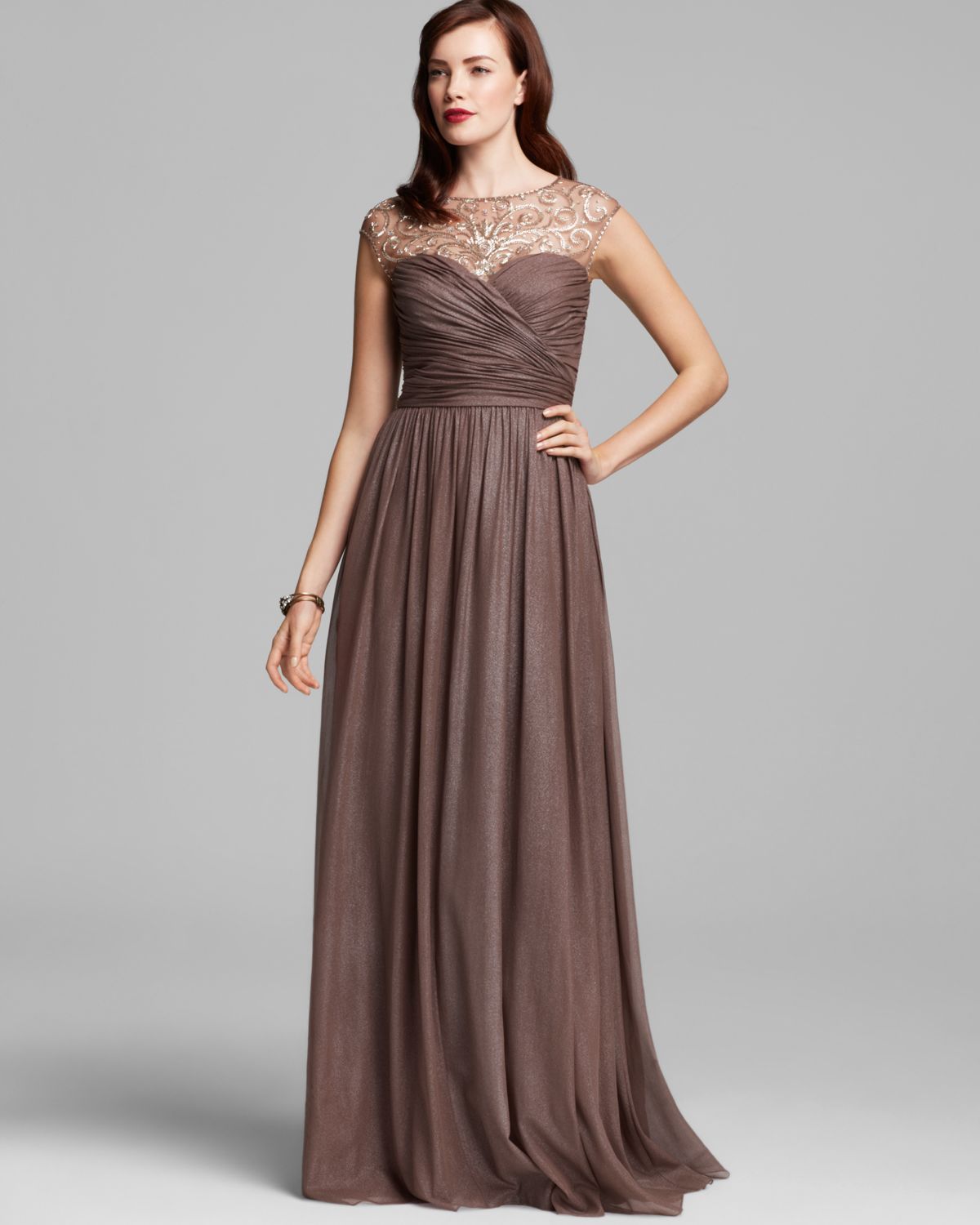aidan mattox chiffon gown