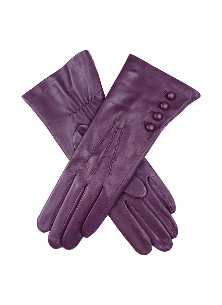 Dents Ladies Leather Gloves, 4 Bl, With Silk Lining in Purple Lyst