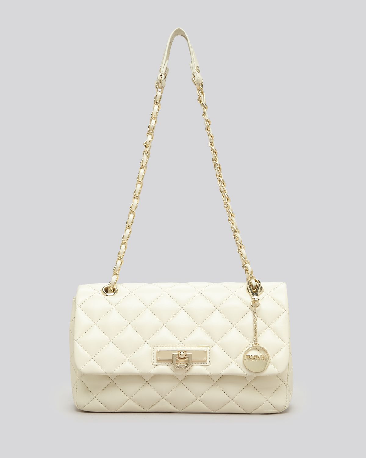 DKNY Shoulder Bag Gansevoort Quilted Nappa in Ivory (White) - Lyst