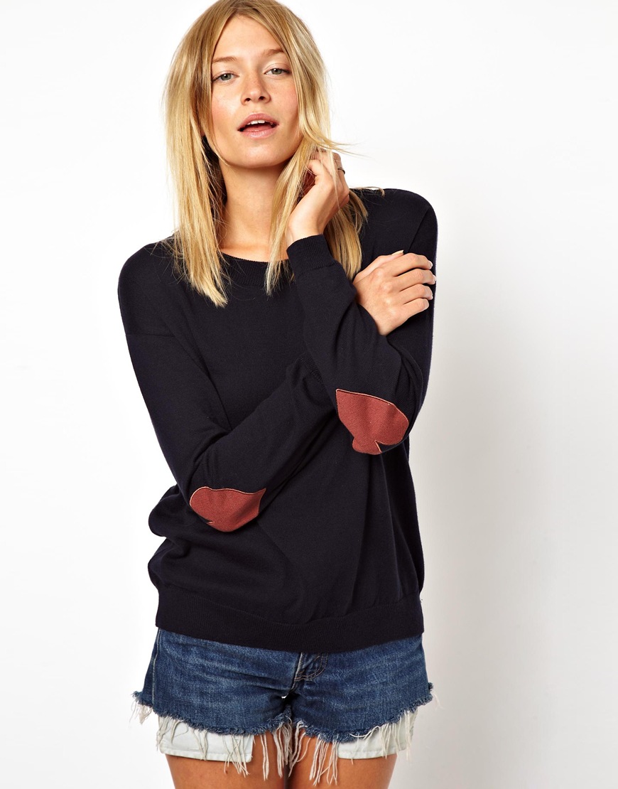 Ladies elbow patch sweater hotsell