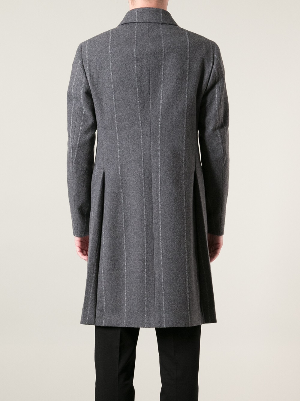 Jil Sander Chalk Stripe Overcoat in Grey (Gray) for Men - Lyst