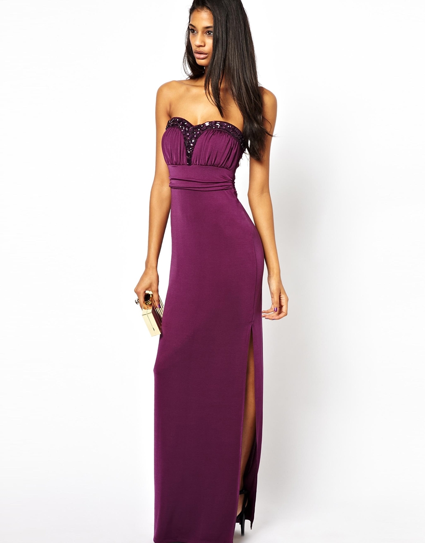 lipsy purple maxi dress