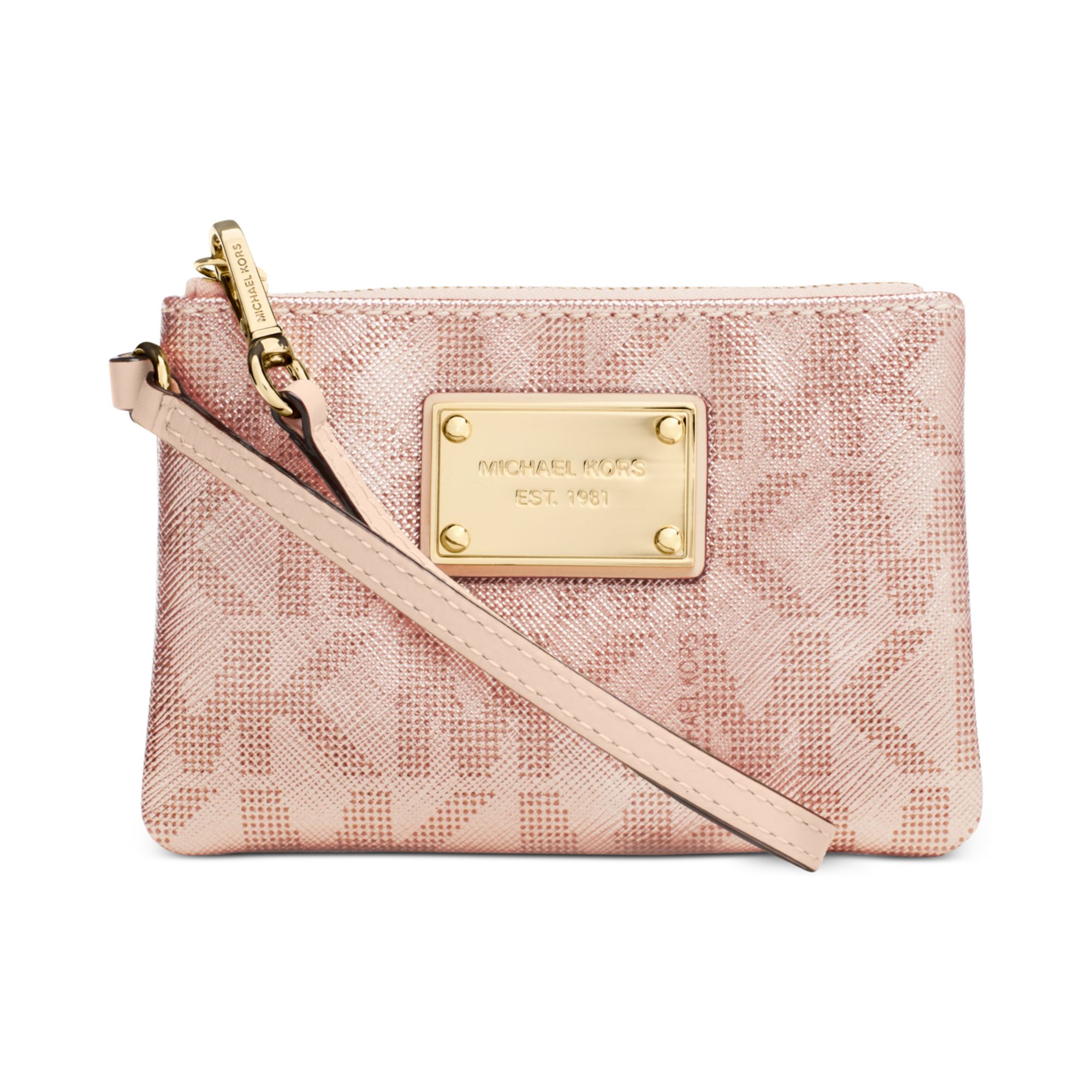 Lyst - Michael Kors Small Signature Wristlet in Pink
