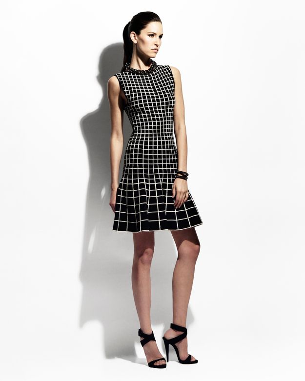 Ohne Titel Gradient Grid Knit Aline Dress In White Lyst