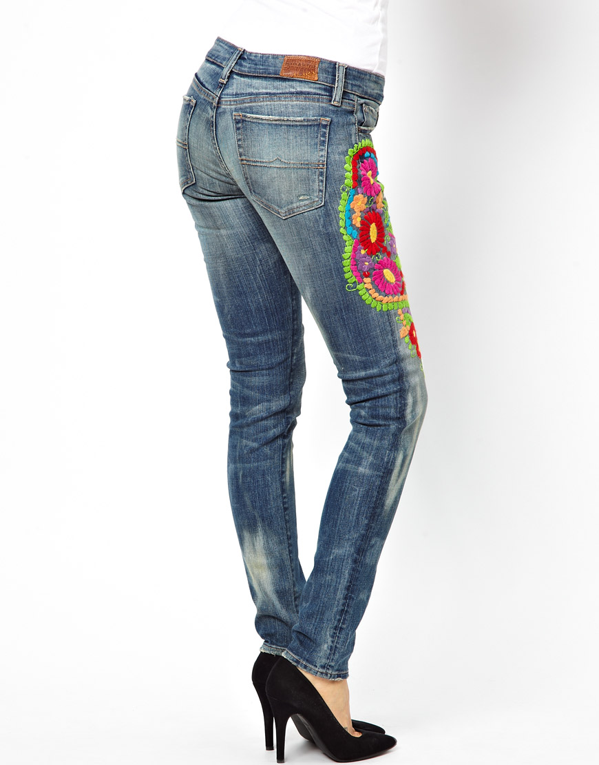 Ralph Lauren Embroidered Skinny Jeans 