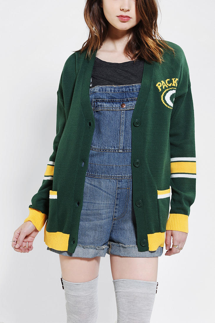 Urban Outfitters Junk Food Green Bay Packers Nfl Cardigan - Lyst