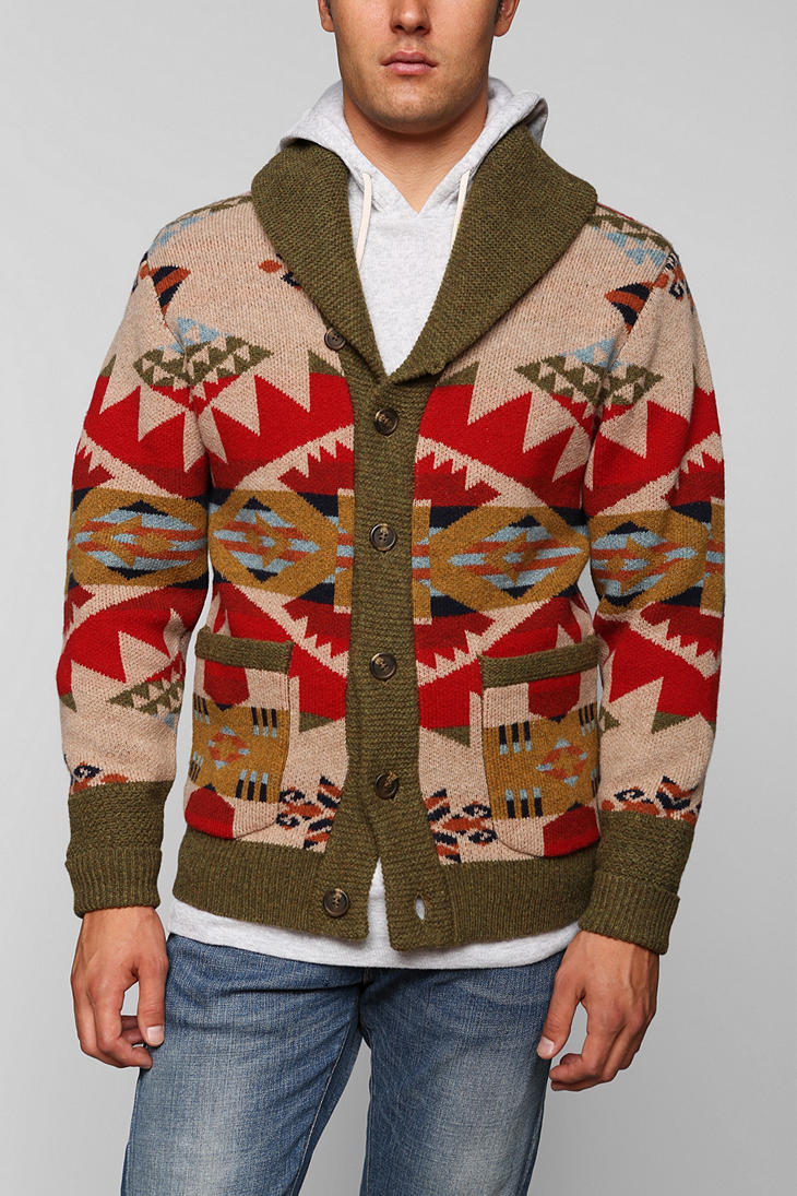 Lyst - Urban Outfitters Pendleton Journey West Shawl Cardigan in Red ...