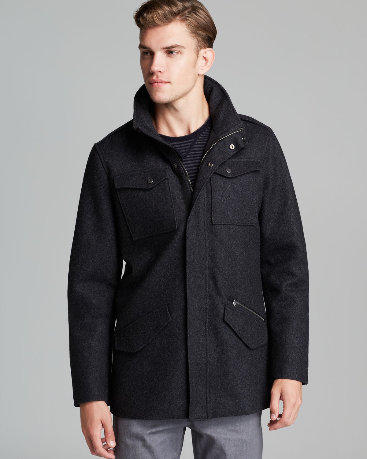 Victorinox Highlander Wool Jacket in Black for Men | Lyst