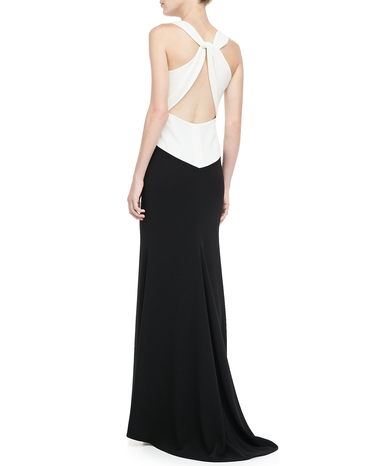 color block evening gown
