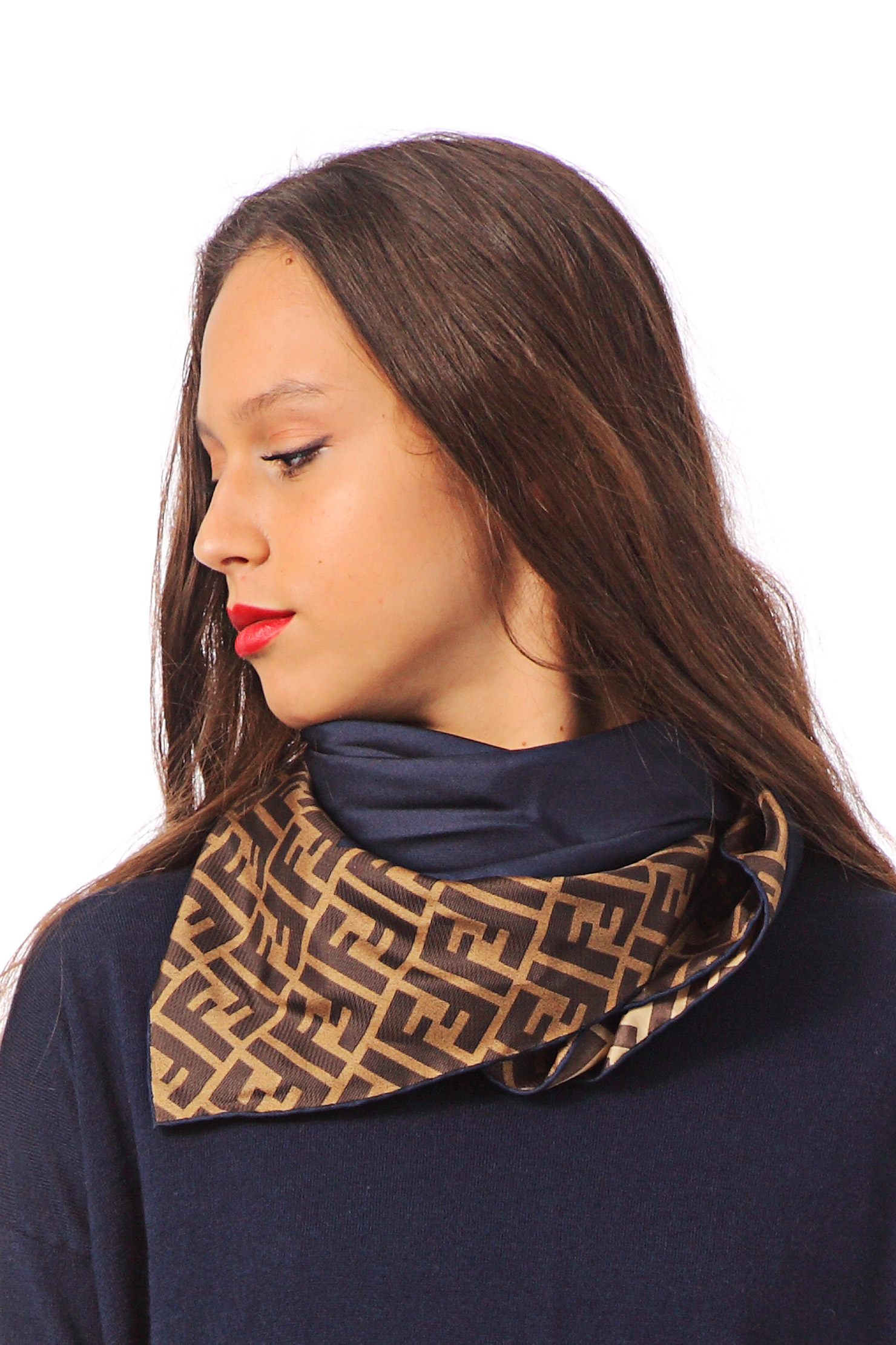 Fendi Scarf Fxt036 B2q in Blue (black) Lyst