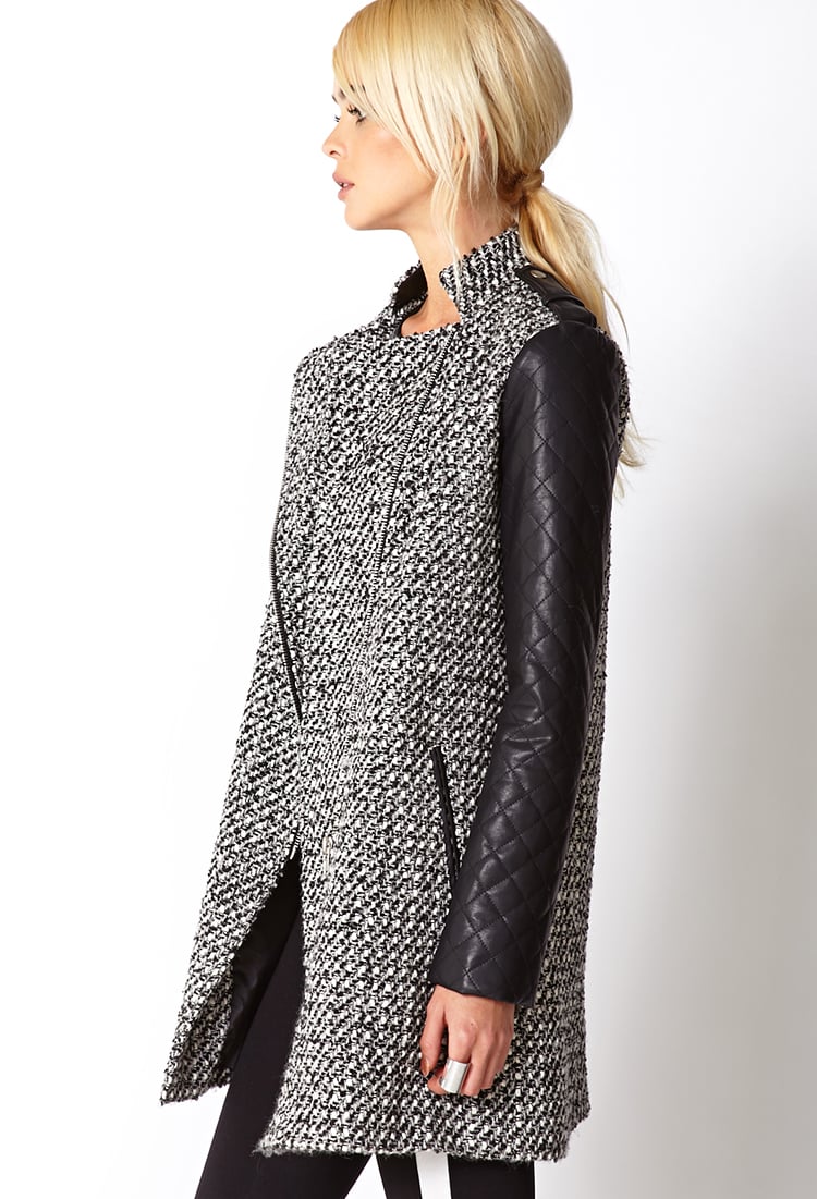 Lyst Forever 21 Marled Trench Coat in Gray