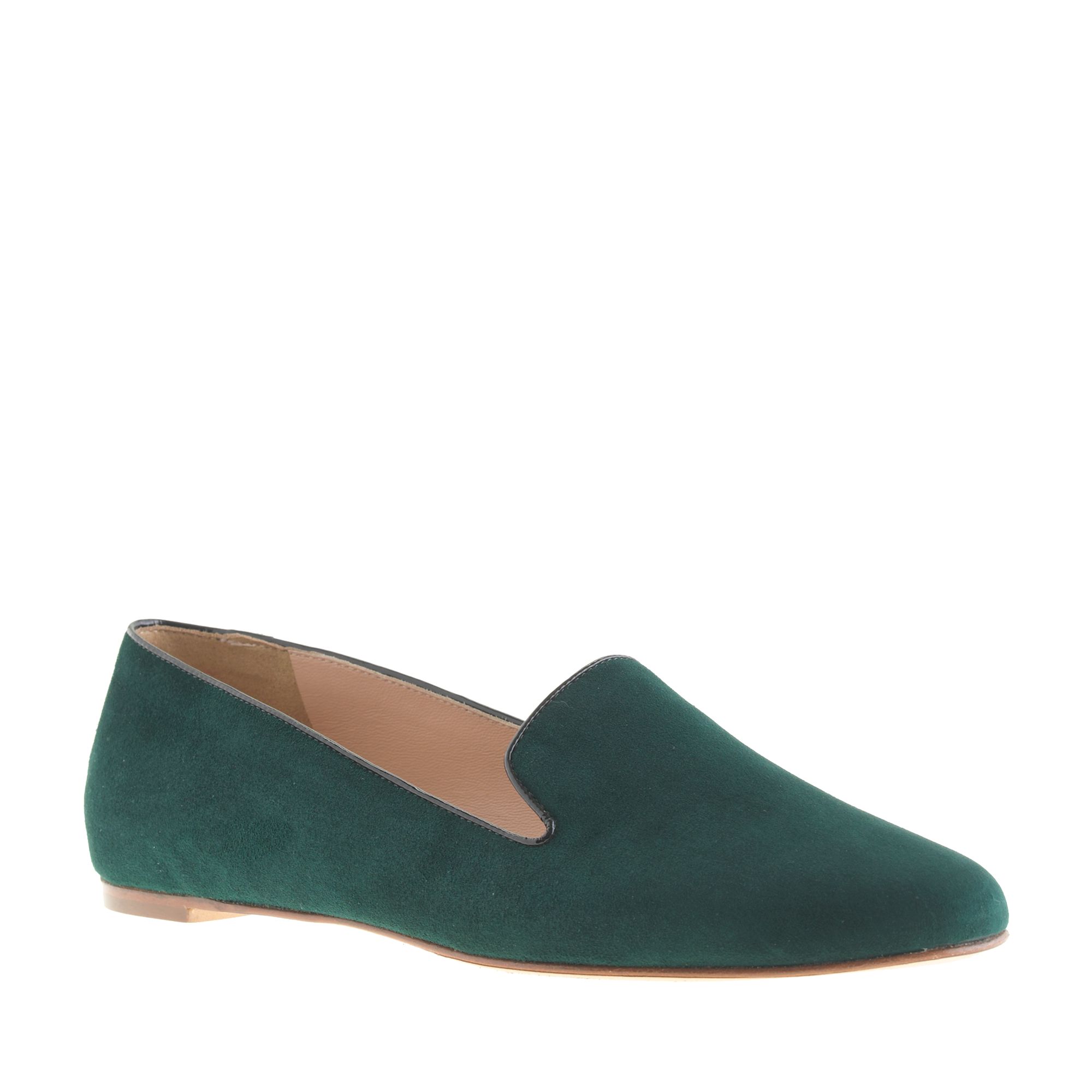 Lyst J.Crew Darby Suede Loafers in Green