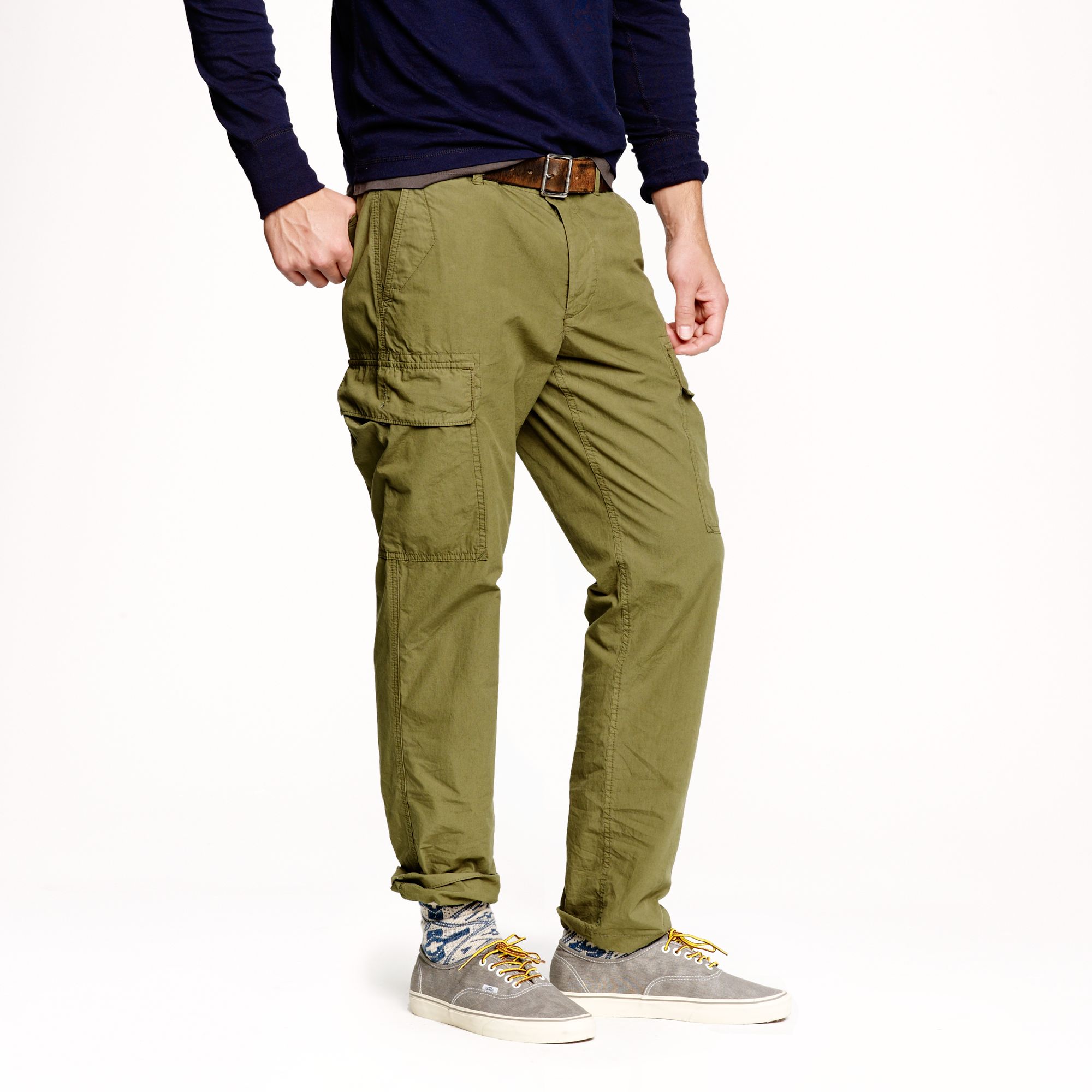 green skinny cargo pants mens