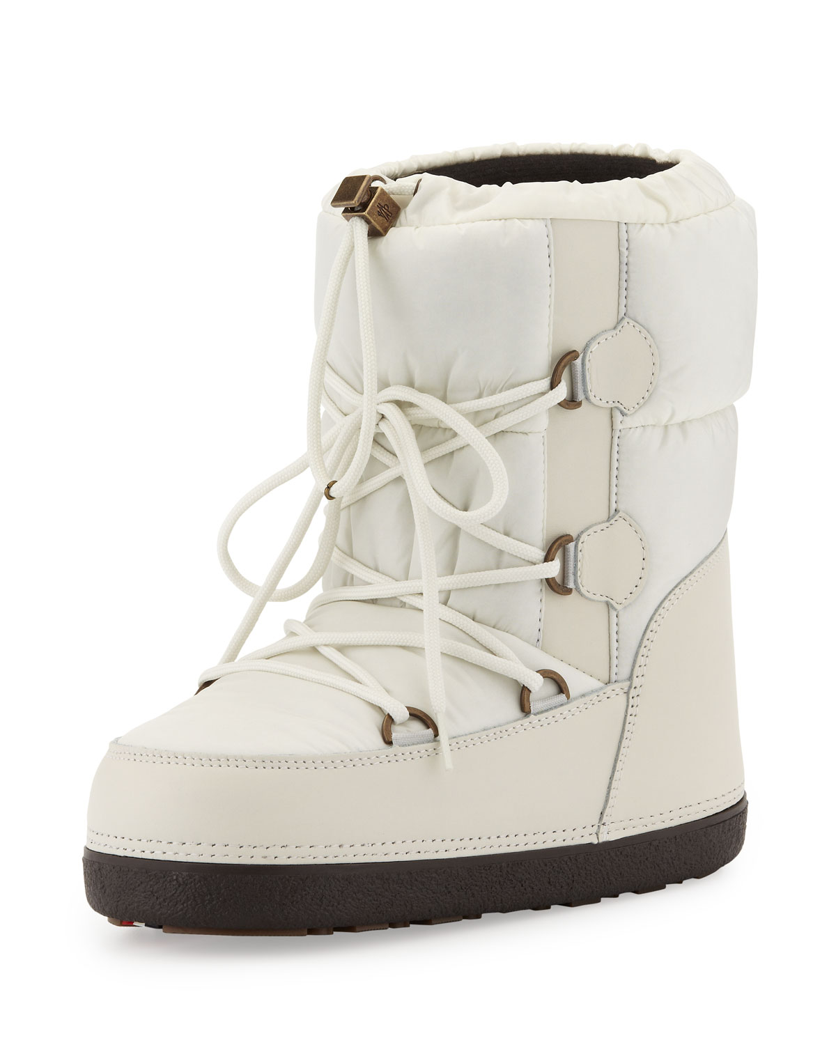 Moncler Short Quilted Snow Boot Cream 