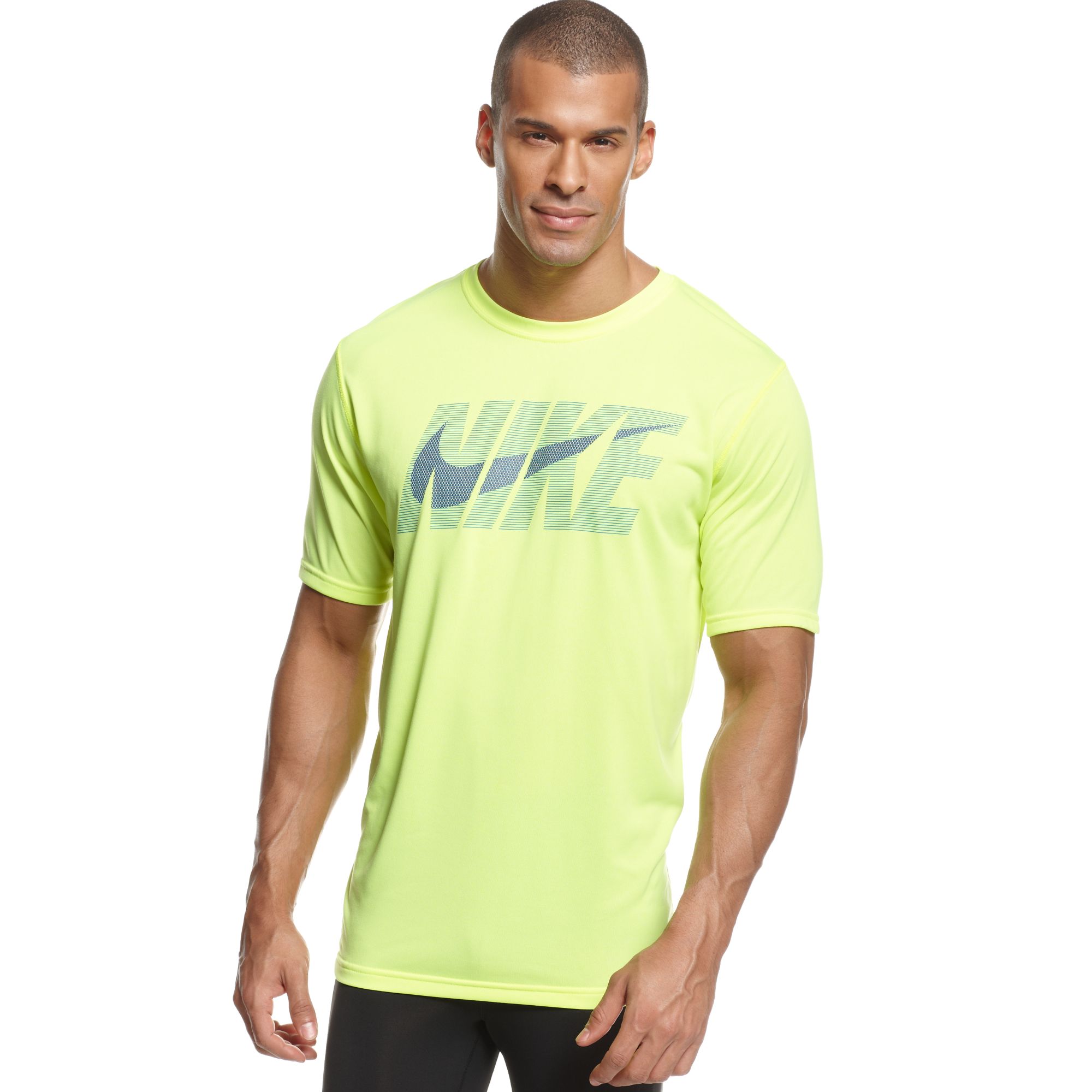 Nike Legend Swoosh Short Sleeve T Shirt in Yellow for Men (Volt) | Lyst