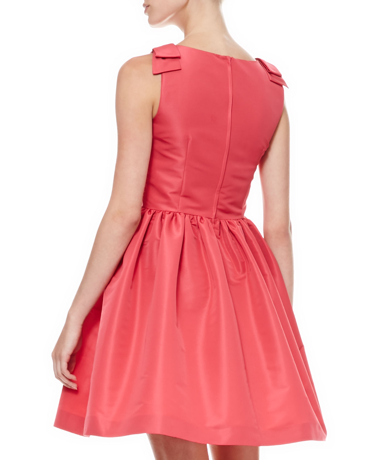 Red valentino Full Bowshoulder Dress in Red | Lyst