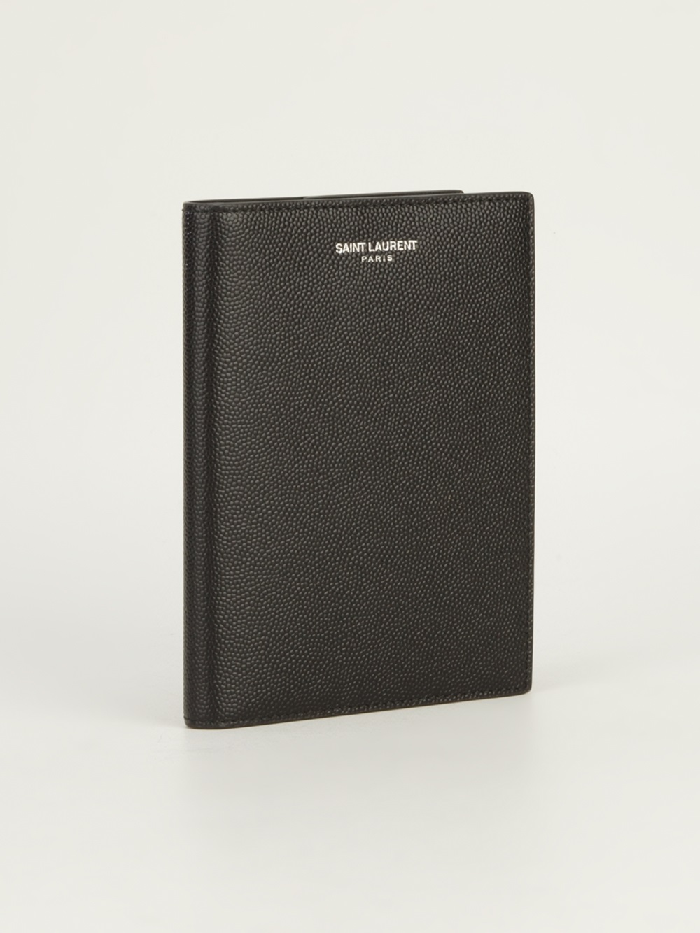 Saint Laurent - Men - Cassandre Logo-Appliquéd Croc-effect Leather Passport Cover Black