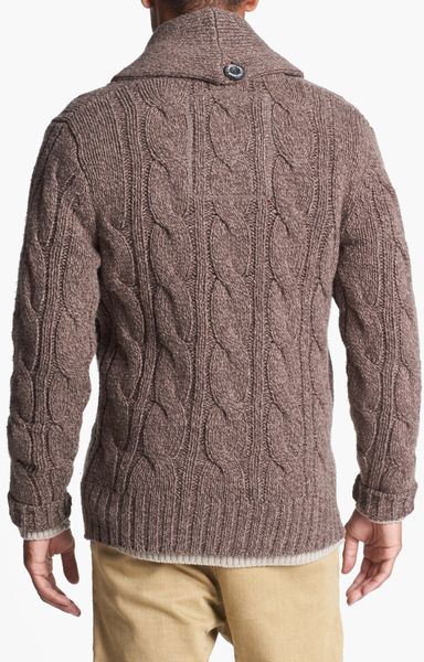 Superdry Daylesford Cable Knit Shawl Cardigan in Brown for Men (Mule ...