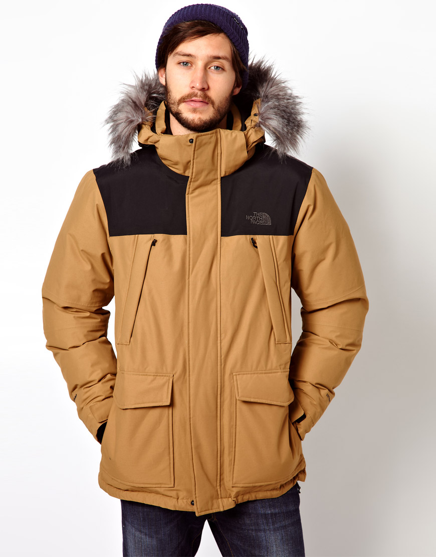 north face beige parka