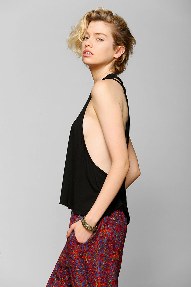 Urban Outfitters Sparkle Fade Strappy Openback Tank Top in Black - Lyst
