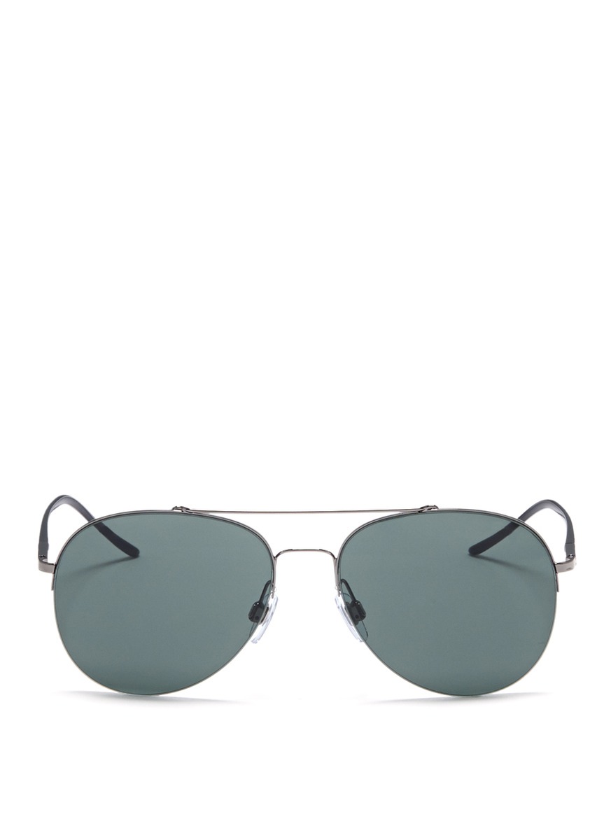 Giorgio armani Wired Aviator Sunglasses in Silver for Men (Metallic ...