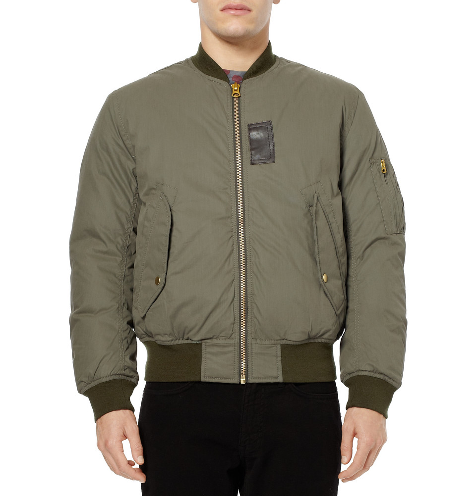 Acne Studios Sid Down-filled Cotton blend Bomber Jacket in Green for ...