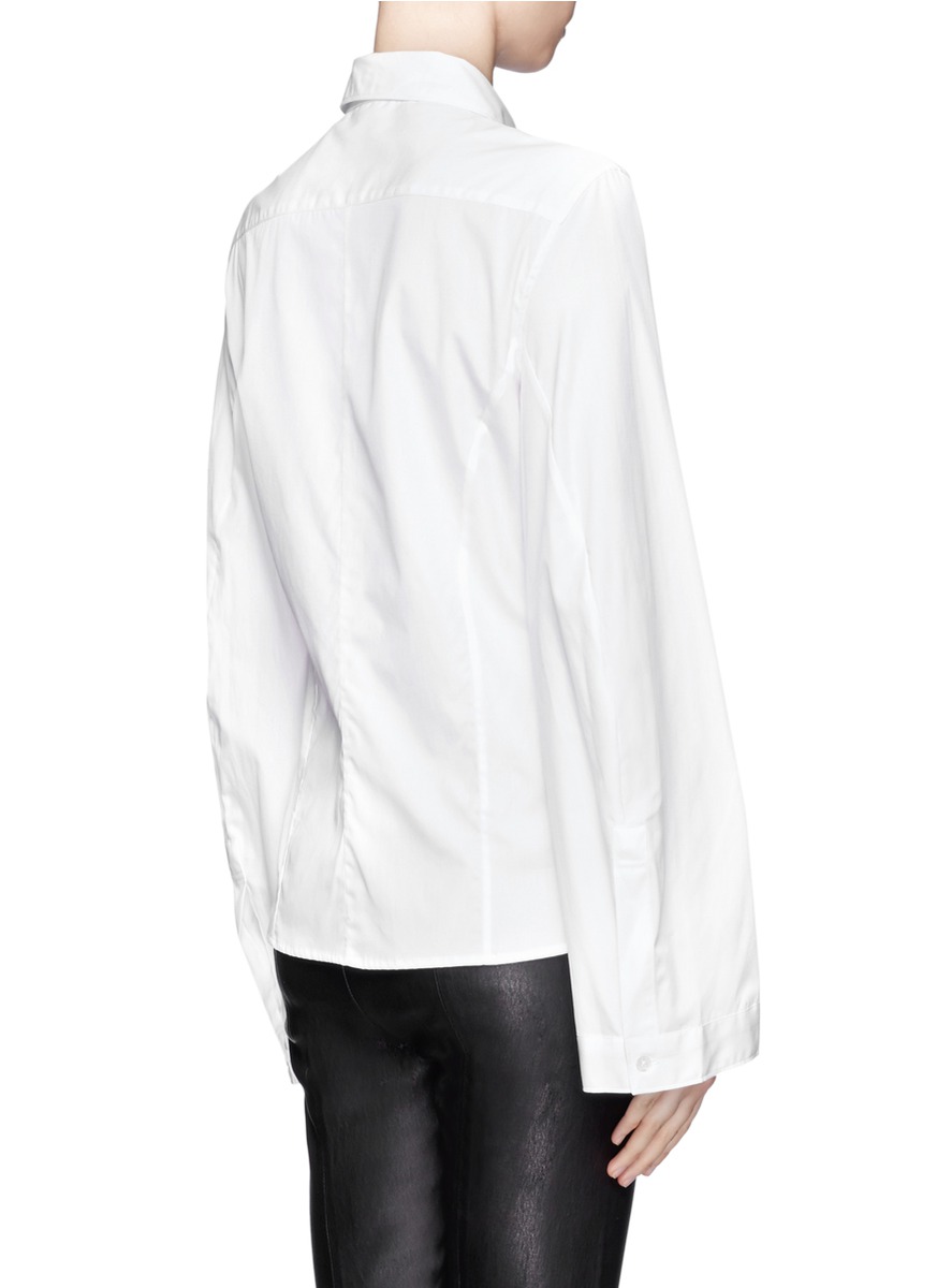 Ann Demeulemeester Bell Sleeve Cotton Poplin Shirt in White - Lyst