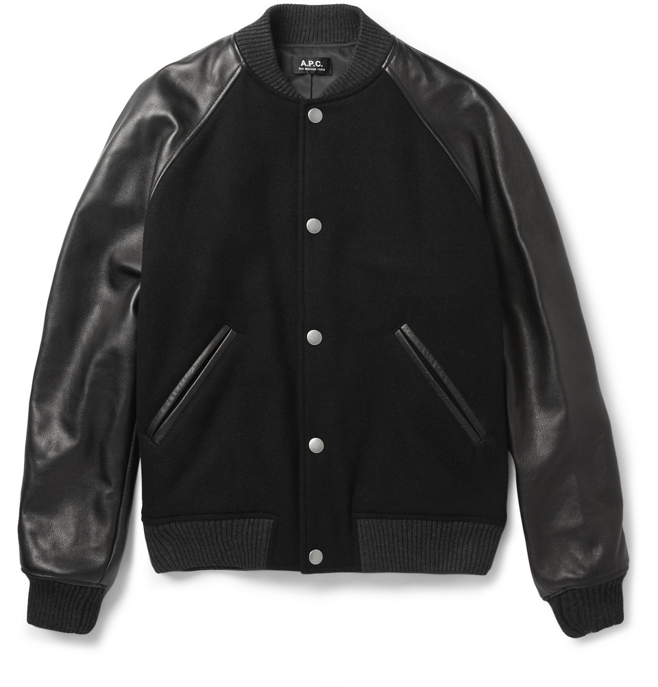 apc black bomber jacket