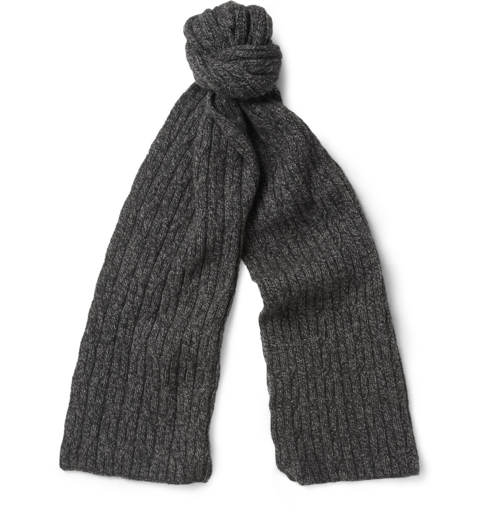 A.p.c. Cable Knit Wool and Yakblend Scarf in Gray for Men | Lyst