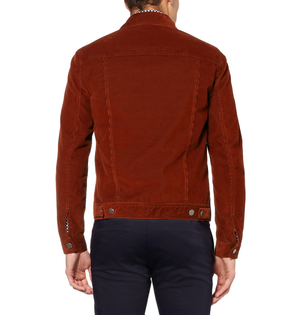A.P.C. Slimfit Corduroy Jacket in Red for Men - Lyst