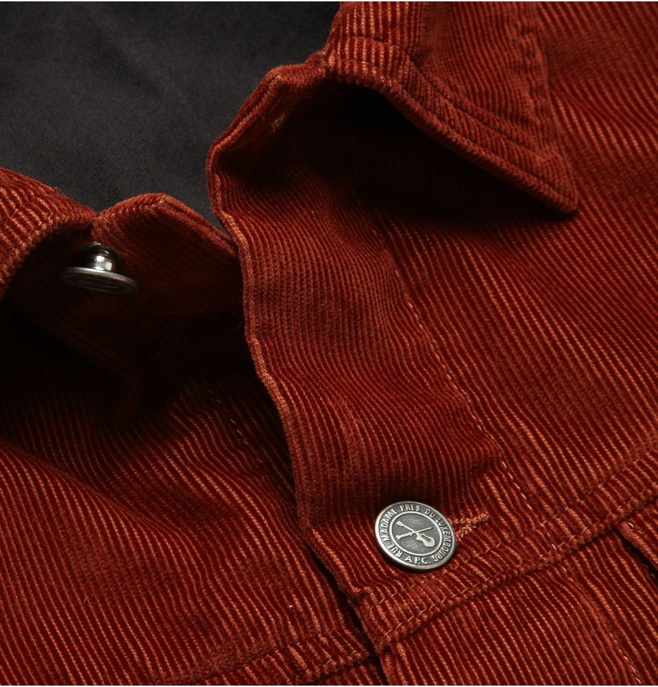 A.P.C. Slimfit Corduroy Jacket in Red for Men Lyst