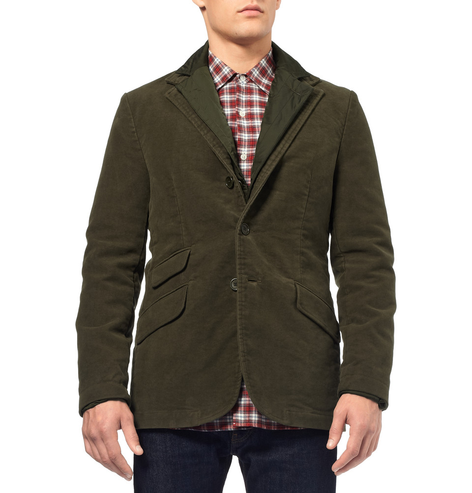 Lyst - Aspesi Moleskin Jacket with Detachable Quilted Lining in Green