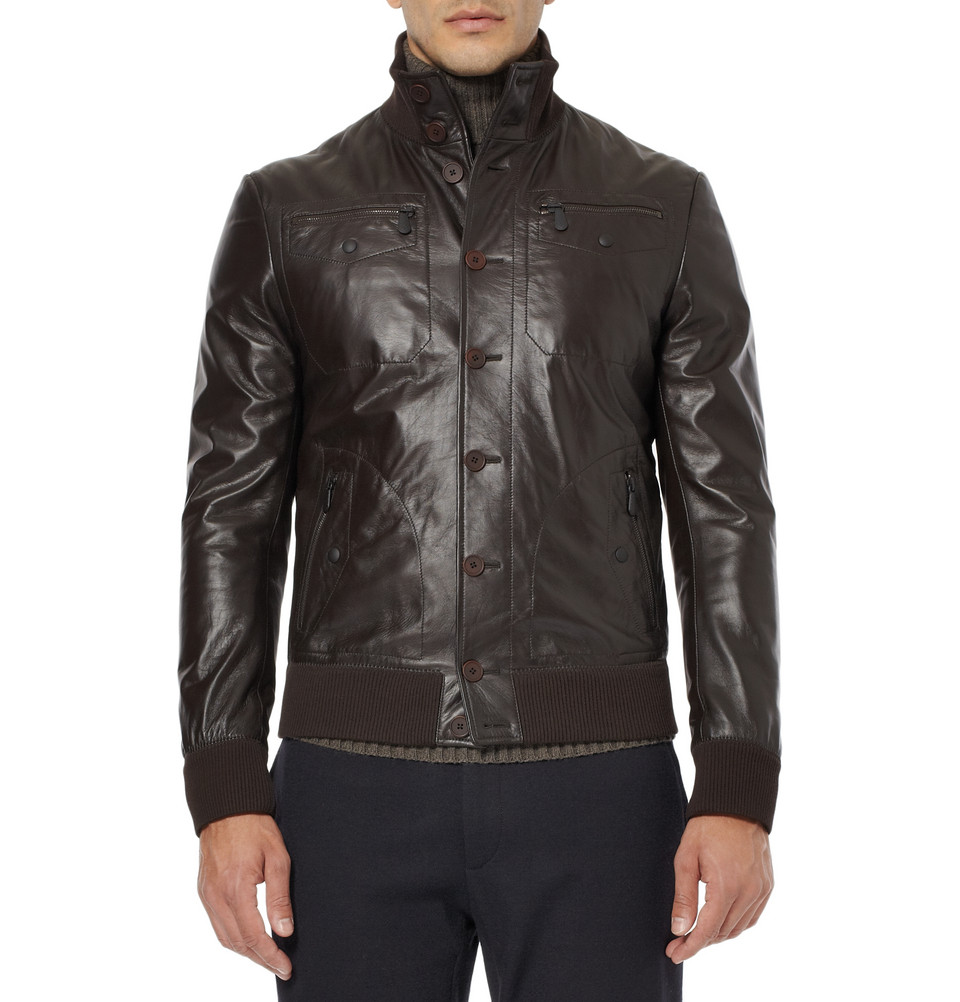 Bottega veneta Leather Jacket in Brown for Men | Lyst